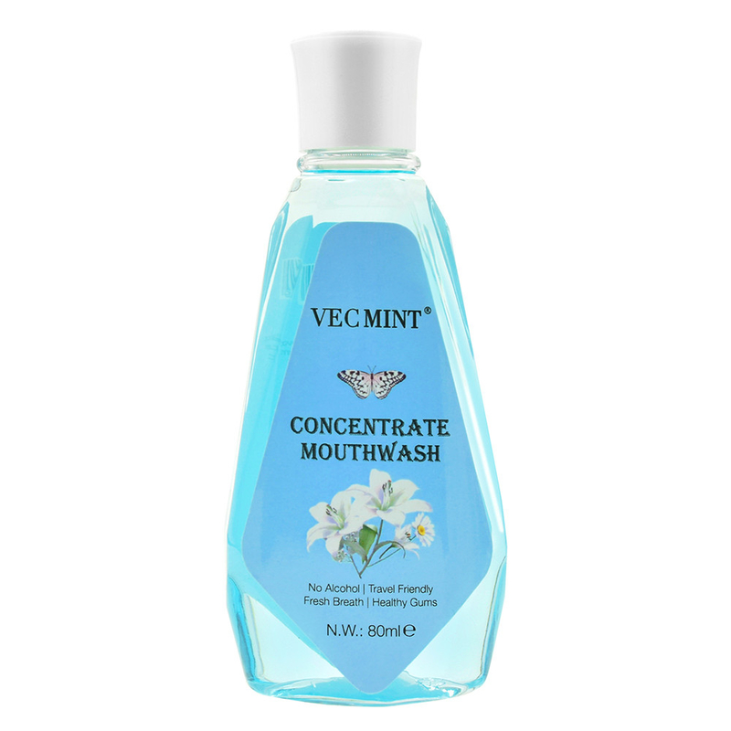 VECMINT 알코올 없는 80ml 꽃 맛 항균 농축 입 씻기 구강 씻기 치아 청소