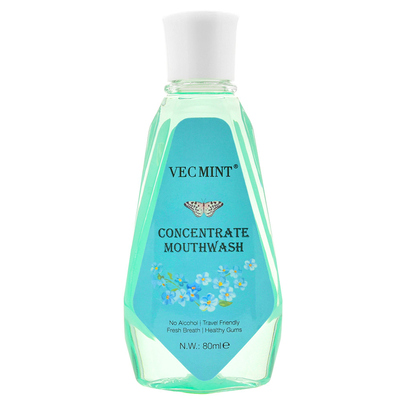 VECMINT 알코올 없는 80ml 꽃 맛 항균 농축 입 씻기 구강 씻기 치아 청소