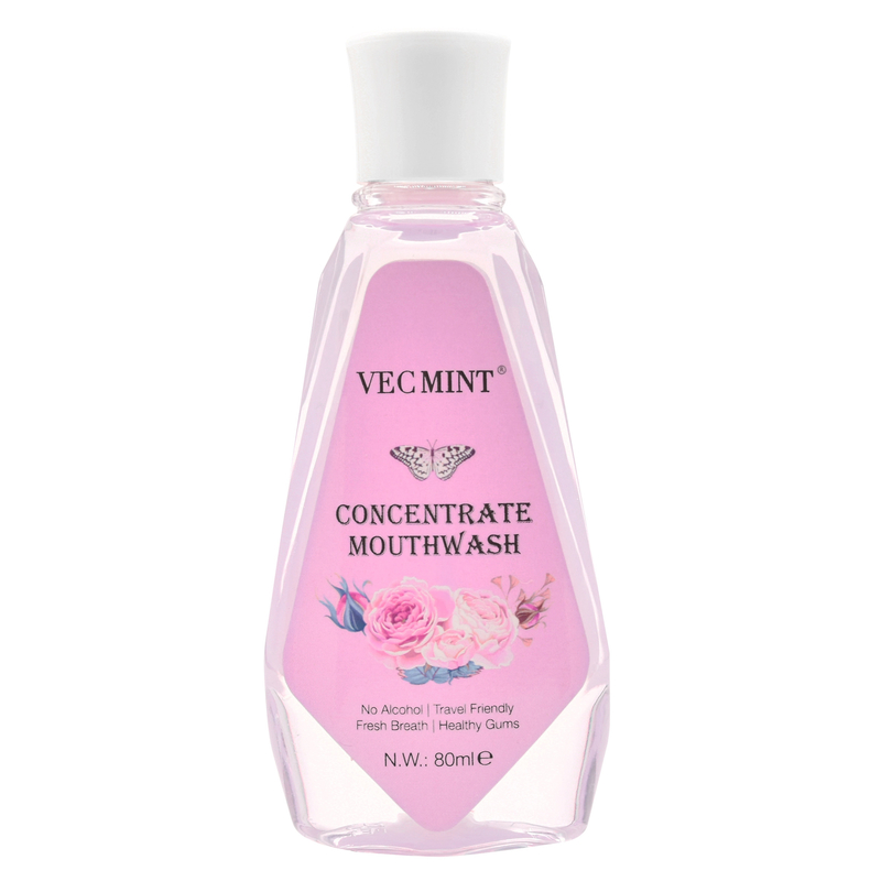 VECMINT 알코올 없는 80ml 꽃 맛 항균 농축 입 씻기 구강 씻기 치아 청소