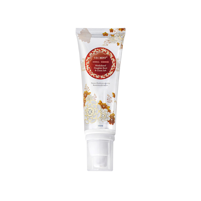 VECMINT HERBAL ESSENCE 나노-하이드록시아파틸 리미네랄화 치약 100g 건강한 치아를 위한 치약