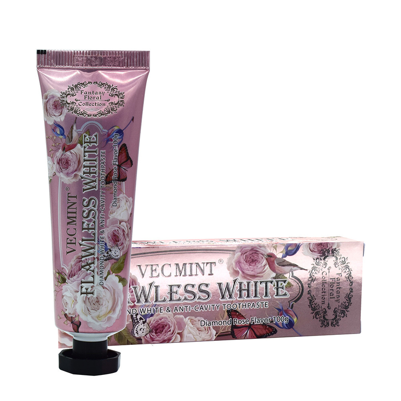 VECMINT 로즈 치약 100g 건강한 치아를 위한 치약 고급 꽃 컬렉션 핫 판매 공장 직급