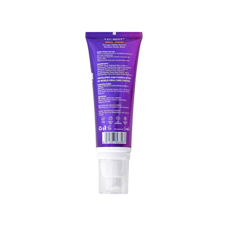 VECMINT 100ml 허브 에센스 치약 - Sophora Flavescens 추출물 & Malva Verticillata와 함께 - 니아시나마이드 백제 공식