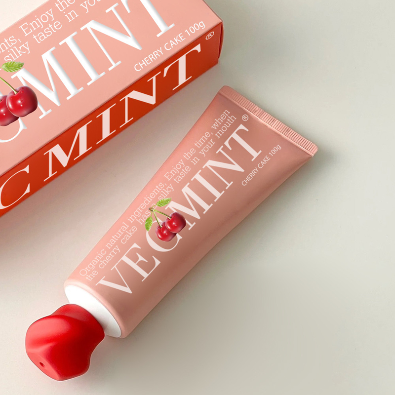 VECMINT 체리 케이크 맛의 치약 - 유기농 천연 성분, 맛있는 우유 같은 구강 경험