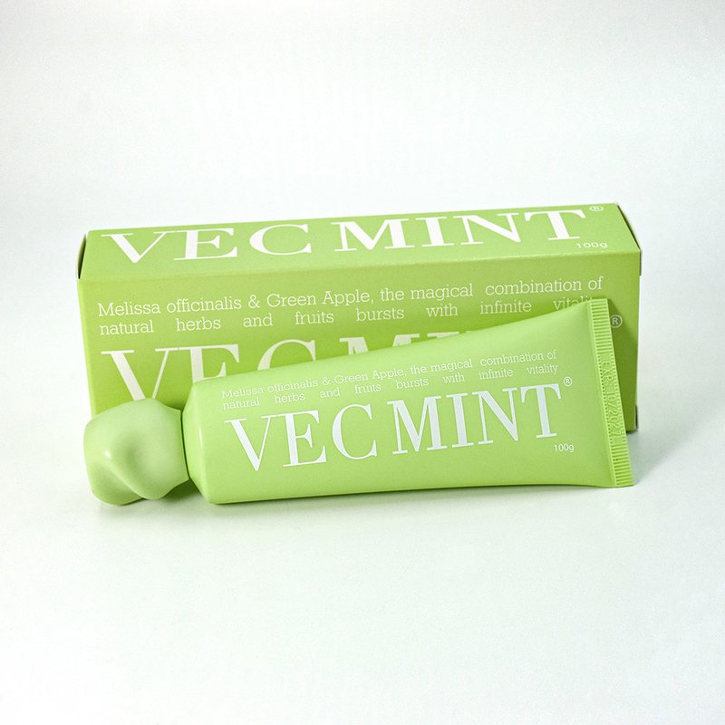 VECMINT 100g 치약: 마법의 자연 허브와 과일 (Melissa officinalis & Green Apple) 으로 구강의 활력을 풀어주십시오.