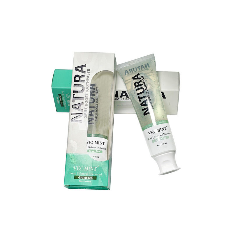 NATURA VECMINT Smile Boost 치약 - 식물성 천연 녹차 맛 신선한 균형 잡힌 구강 관리 페이스트 100ml