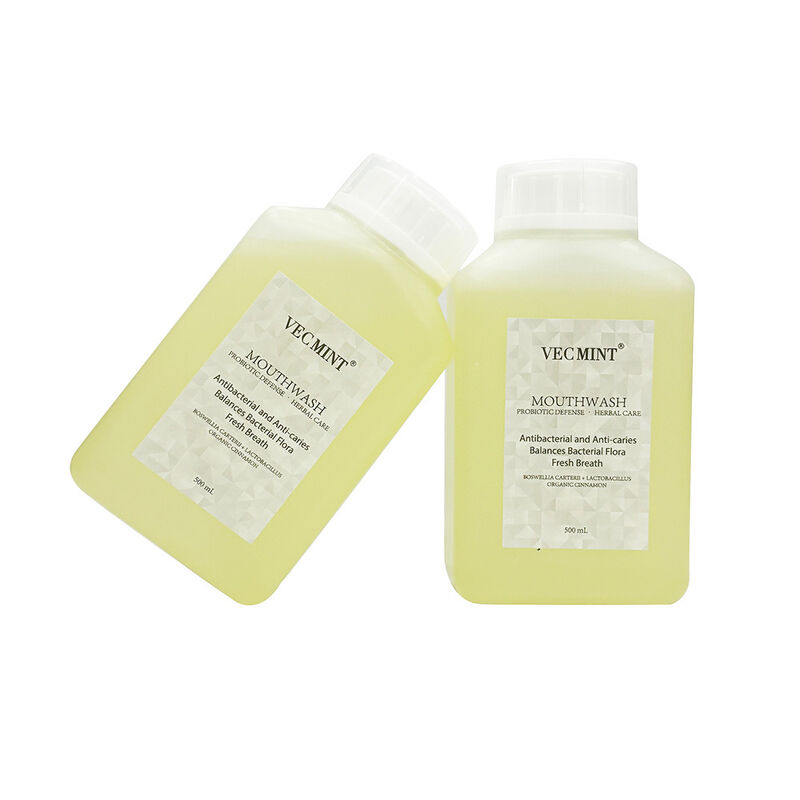 VECMINT 프로바이오틱스 방어 식물성 구강 세척제 - 항균성 항구공성 구강 세척제 (균균식물질 및 신선한 호흡을 균형) 500ml 대용품