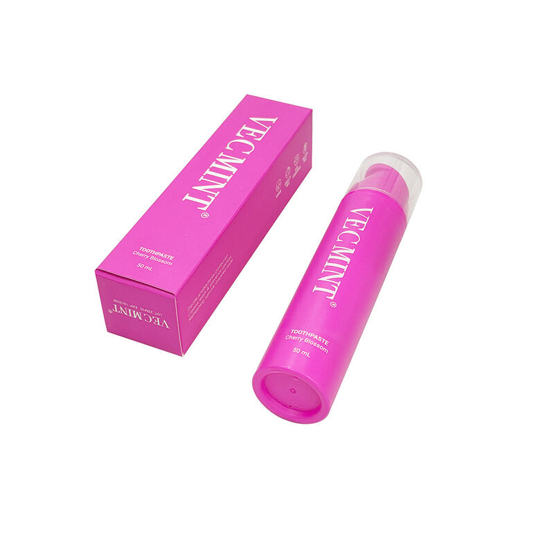 VECMINT 체리 블로섬 치약 50mL - 펌프 병 디자인 부드러운 치아를위한 플로리다 없는 구강 관리 페이스트 깨끗하고 신선한 호흡